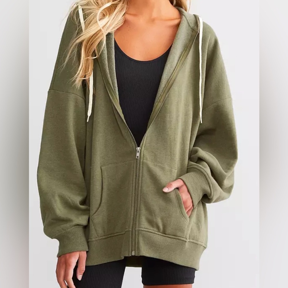 BKE Forest Green Zip-Up Hoodie